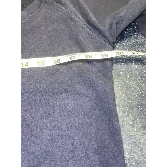Athleta Sweatshirt Dress Above Knee Zip Pockets V Neck Purplish Blue Sz M - Picture 9 of 10